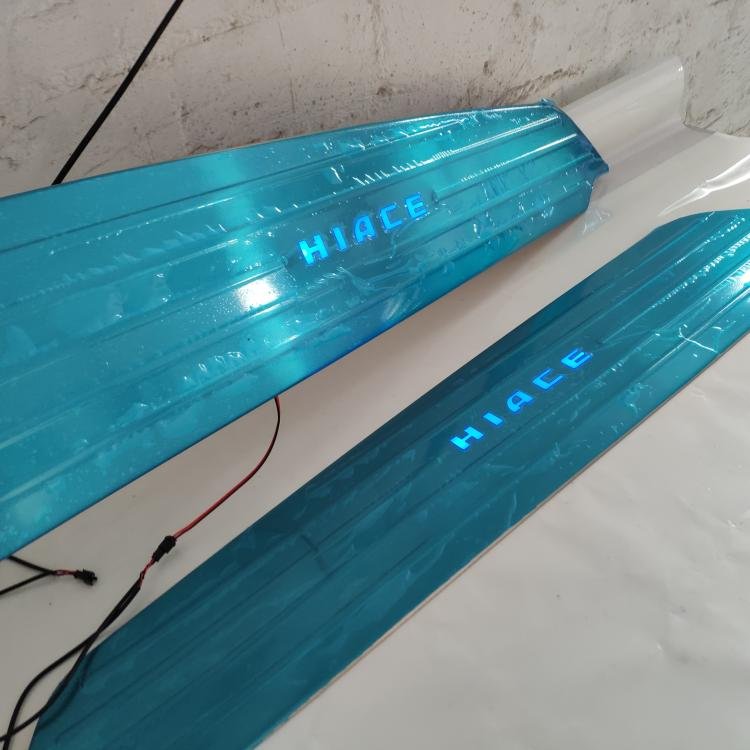 LED Sliding Door Threshold Pedal Welcome Panel Foot Side Step for Hiace Van Quantum KHD200 2005-2020